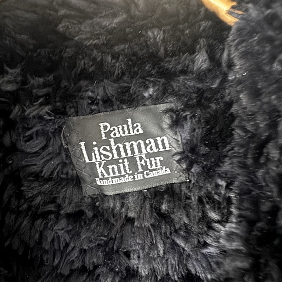 Paula Lishman Black & Blue Knit Fur Jacket - Picture 3 of 6